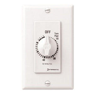 60 Minute 125-277 volt SPST White Mechanical Timer (with Hold for Continuous Duty) 1