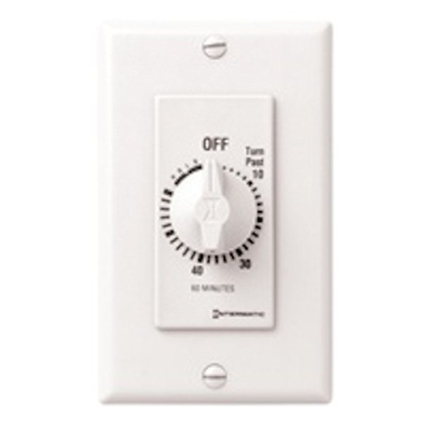 60 Minute 125-277 volt SPST White Mechanical Timer (with Hold for Continuous Duty) 1