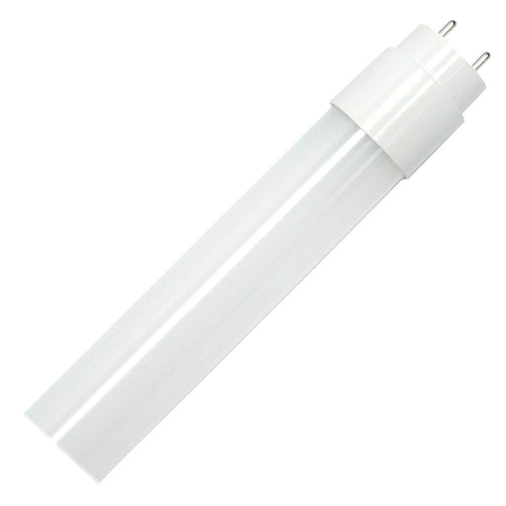18 watt 120/277 volt T8 Medium Bi-Pin Base 3500K White Frosted Film Coated Shatter Resistant Glass Dimmable LED 1