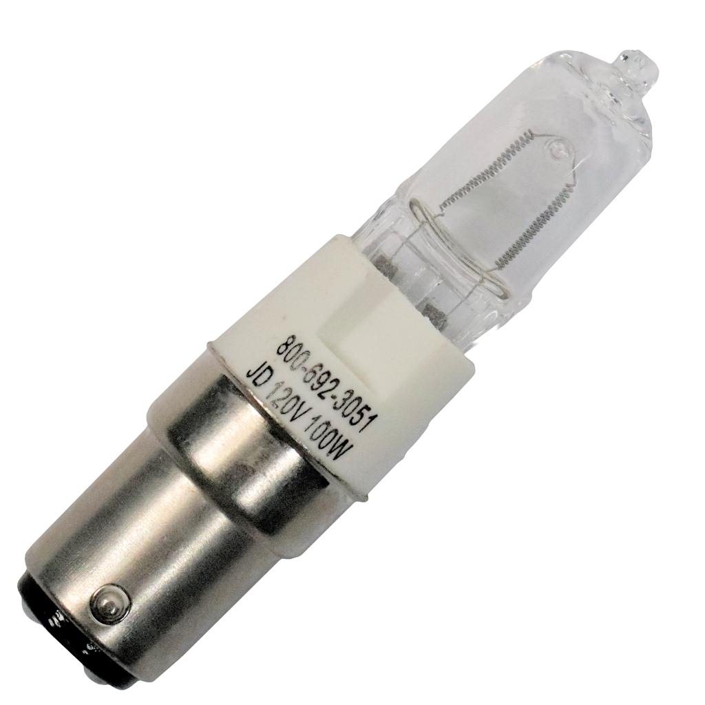 100 watt 120 volt T4 Double Contact Bayonet Base Clear 1