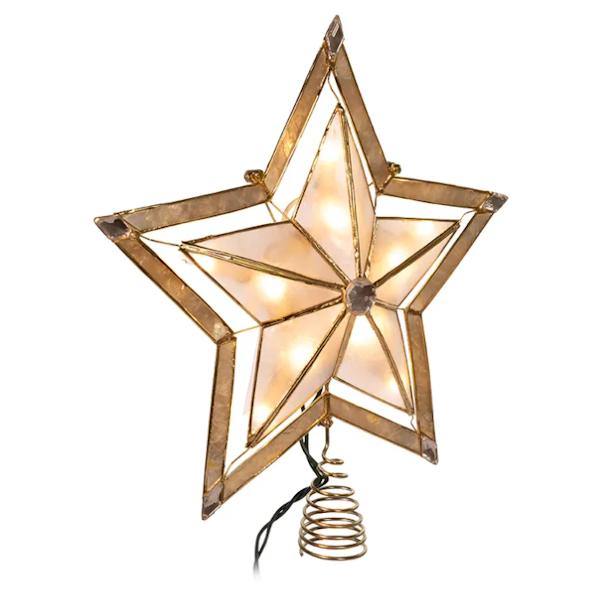 10 Light 10" Capiz Star Christmas Tree Topper 2