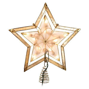 10 Light 10" Capiz Star Christmas Tree Topper 3