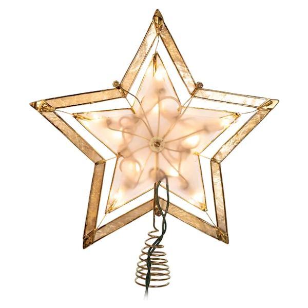 10 Light 10" Capiz Star Christmas Tree Topper 3