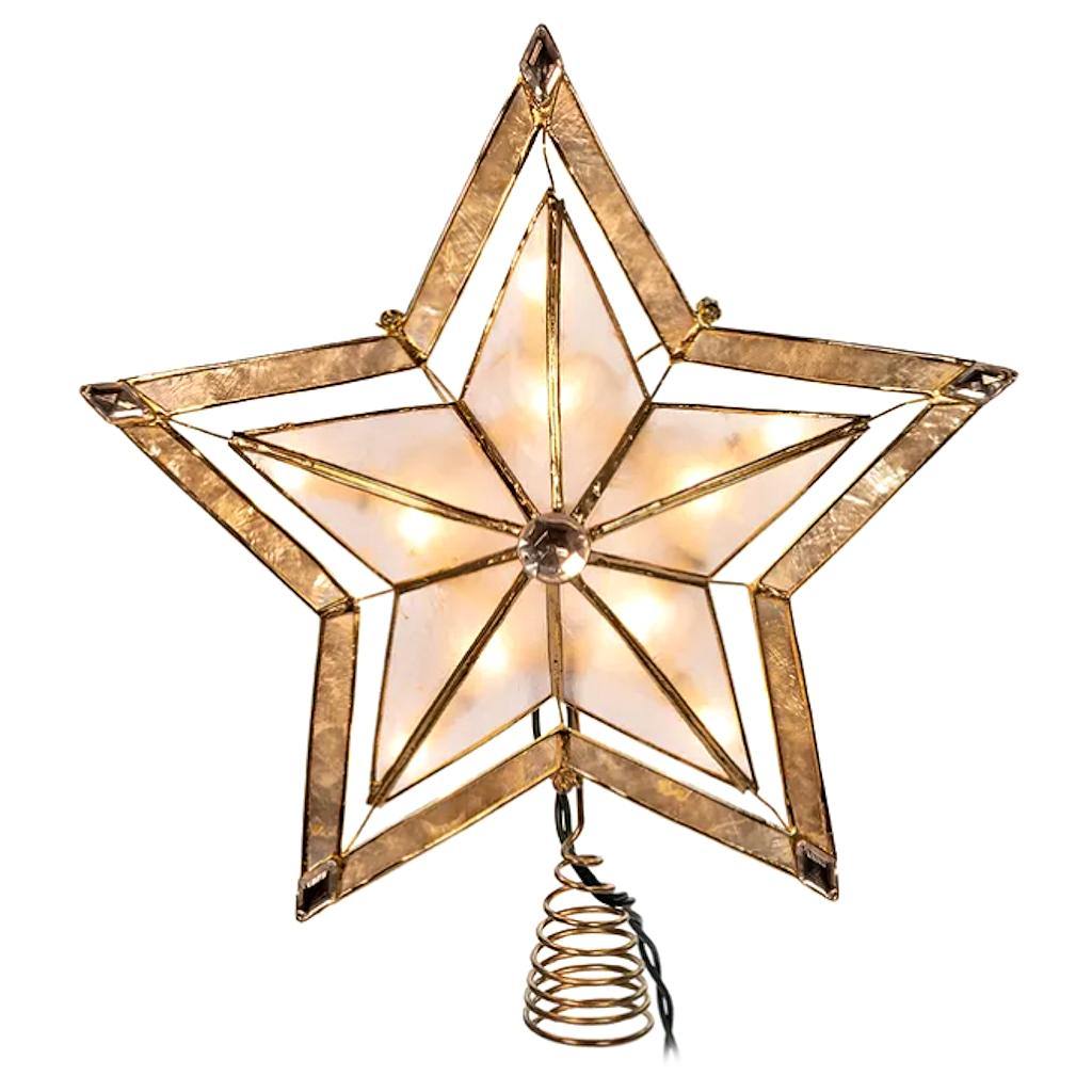 10 Light 10" Capiz Star Christmas Tree Topper 1