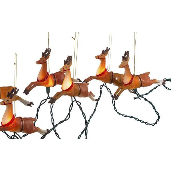 10 Light 12' Green Wire Santa and Reindeer String Set 2