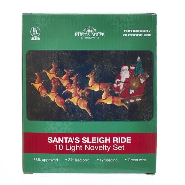 10 Light 12' Green Wire Santa and Reindeer String Set 6
