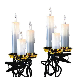 15 Light 12' Green Wire "Triple Candle in Gold Dish" String Set 1