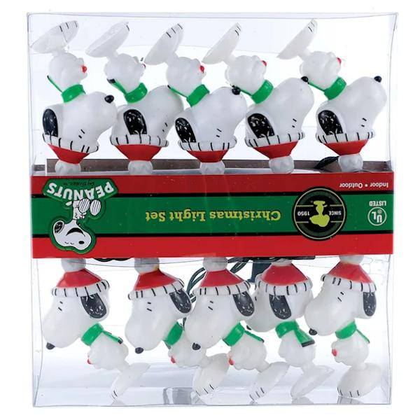 10 Light 11' Green Wire Peanuts Snoopy String Set 6