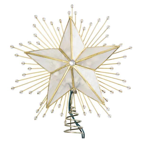 10 Light 10" Capiz Star Christmas Tree Topper 2