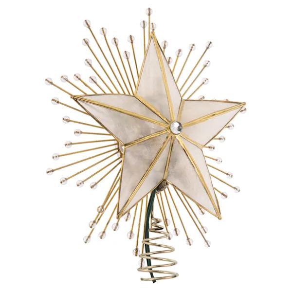 10 Light 10" Capiz Star Christmas Tree Topper 3