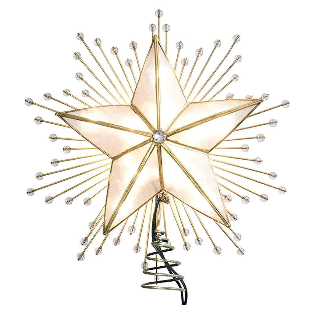 10 Light 10" Capiz Star Christmas Tree Topper 1