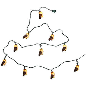 10 Light Green Wire Brown Owl String Set 2