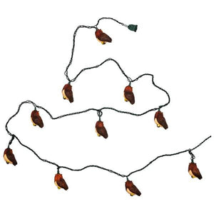 10 Light Green Wire Brown Owl String Set 3
