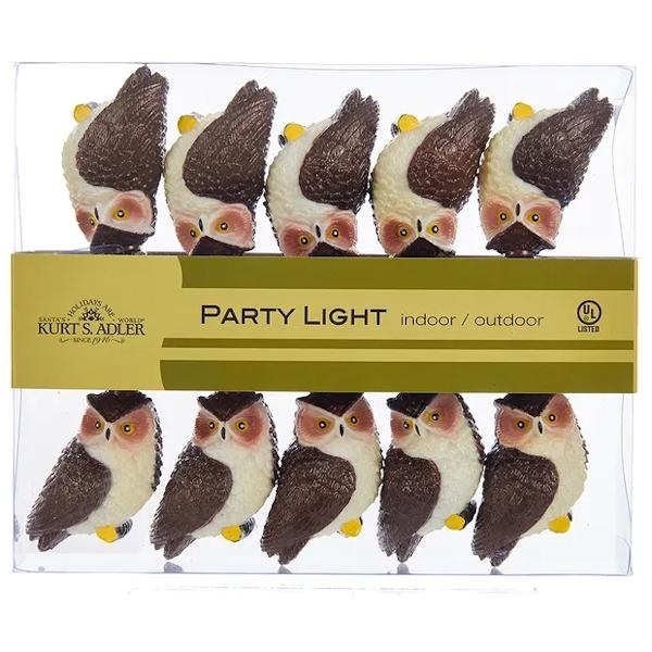 10 Light Green Wire Brown Owl String Set 5