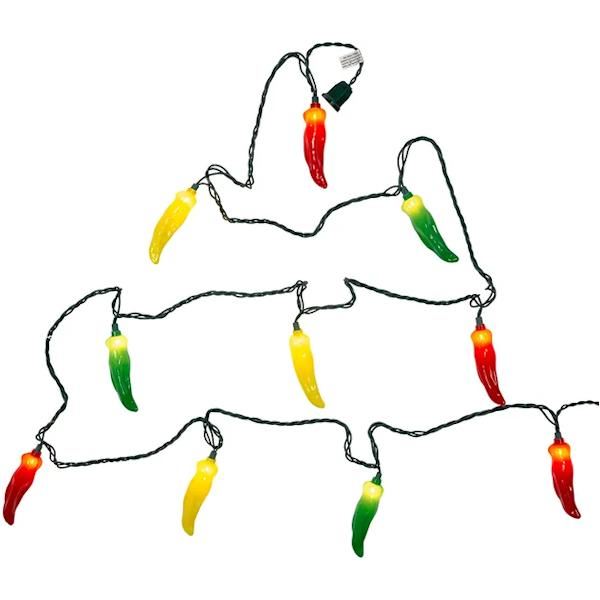10 Light 48" Red / Green / Yellow Chili Pepper String 3
