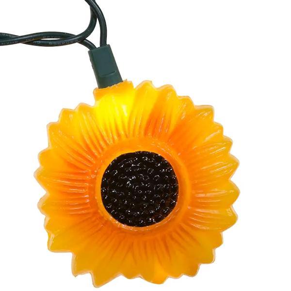 10 Light 12' Green Wire Sunflower String Set 2