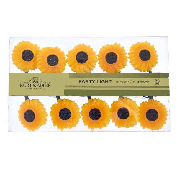 10 Light 12' Green Wire Sunflower String Set 6