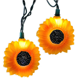 10 Light 12' Green Wire Sunflower String Set 1