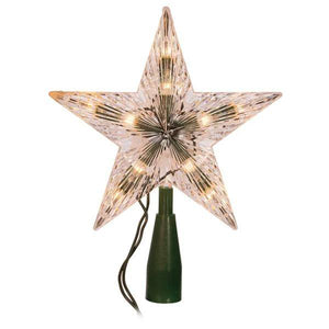 10 Light 7" Clear Star Christmas Tree Topper 2