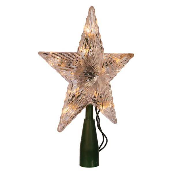 10 Light 7" Clear Star Christmas Tree Topper 3