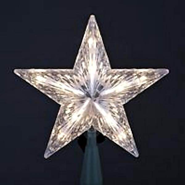 10 Light 7" Clear Star Christmas Tree Topper 6