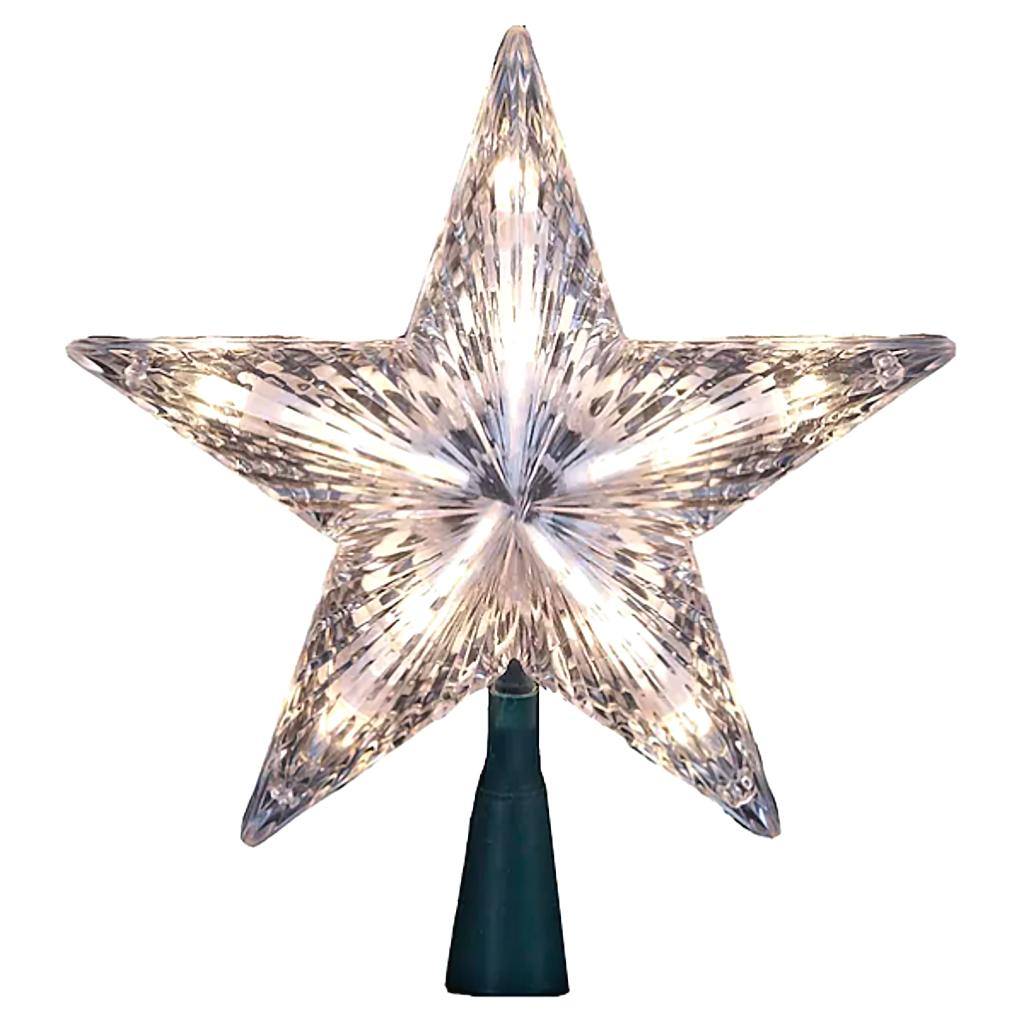 10 Light 7" Clear Star Christmas Tree Topper 1