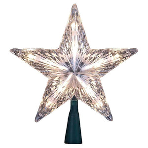 10 Light 7" Clear Star Christmas Tree Topper 1