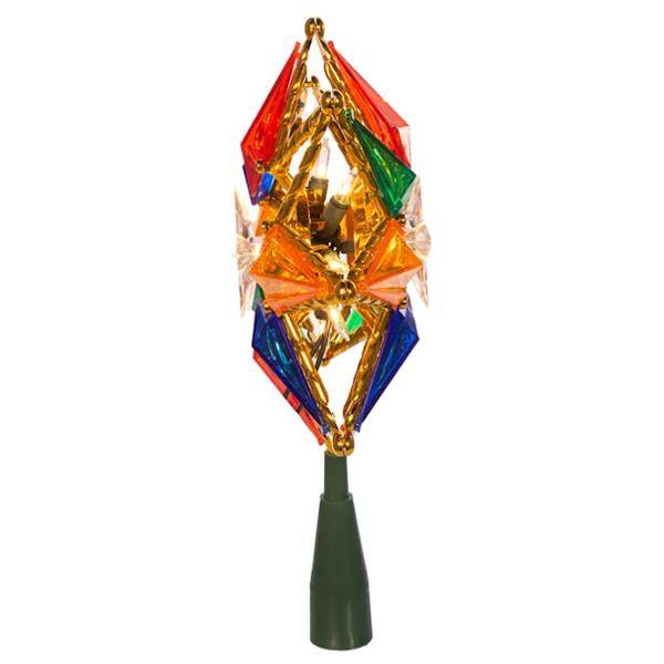 10 Light 8" Multi-Color 8 Point Star Christmas Tree Topper 4