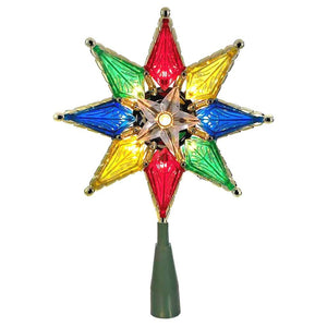 10 Light 8" Multi-Color 8 Point Star Christmas Tree Topper 1