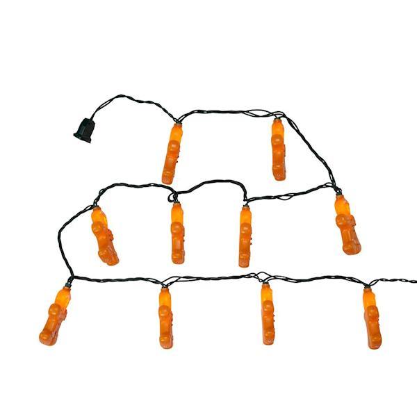 10 Light Green Wire Gingerbread Man String Set 4