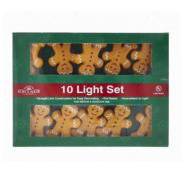 10 Light Green Wire Gingerbread Man String Set 6