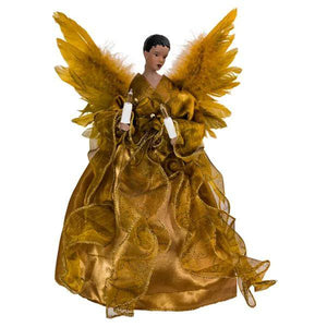 10 Light 13" African American Angel Christmas Tree Topper 2