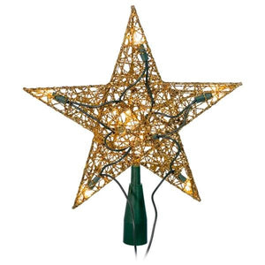 10 Light 9" Gold Shimmer Star Tree Topper 3