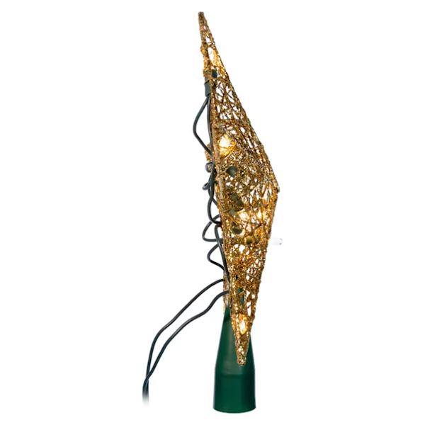 10 Light 9" Gold Shimmer Star Tree Topper 4