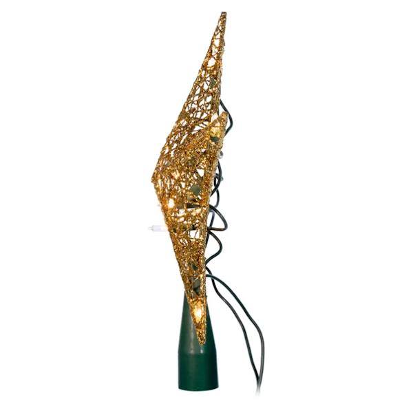 10 Light 9" Gold Shimmer Star Tree Topper 5