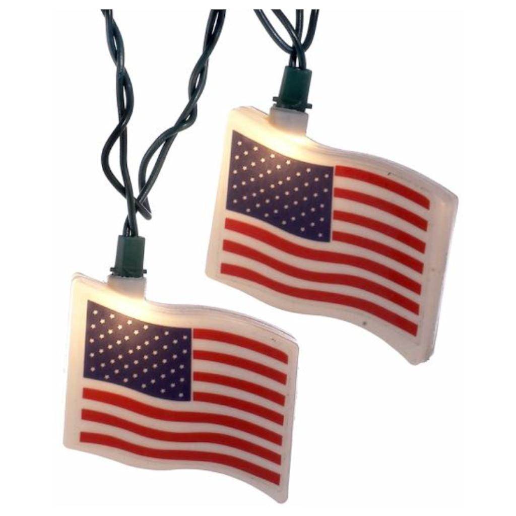 10 Light U.S. Flag String Set 1