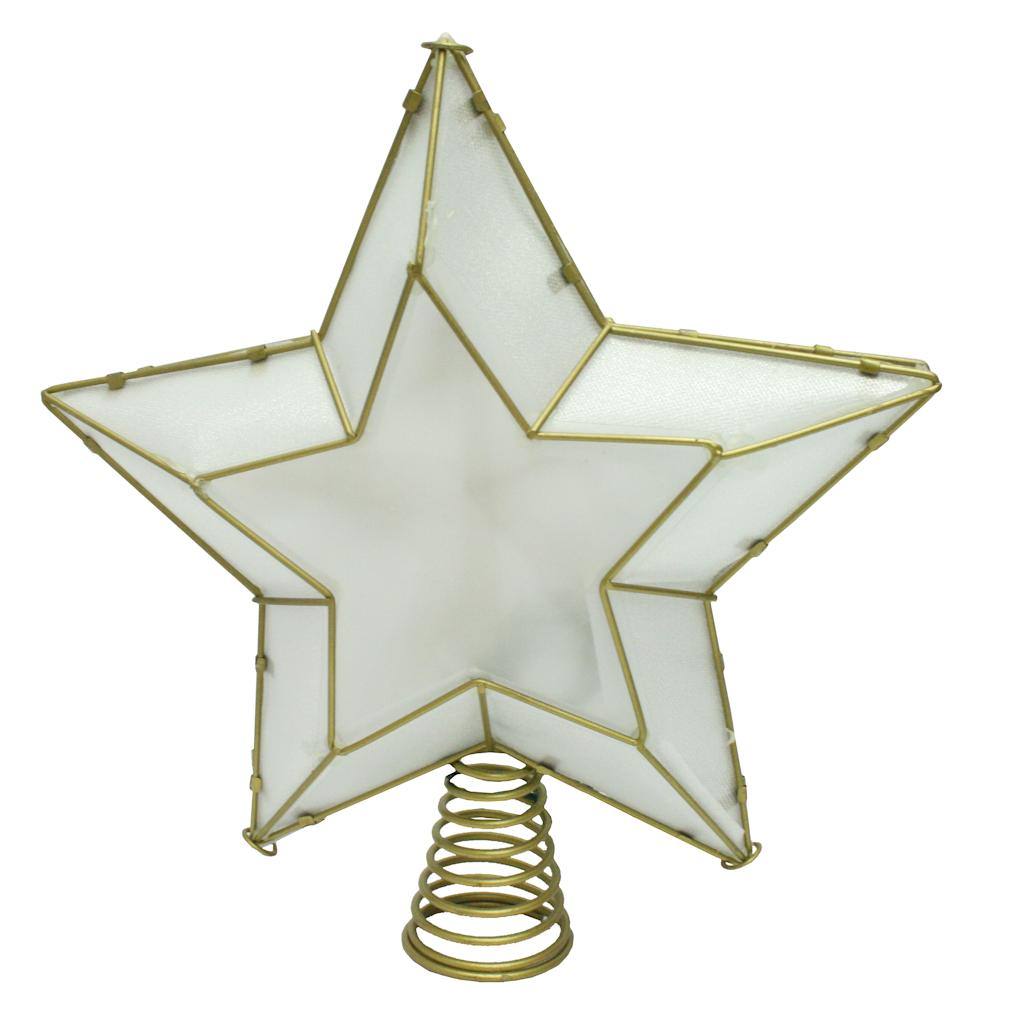 10 Light 12" Metal Shimmer Star Tree Topper 1