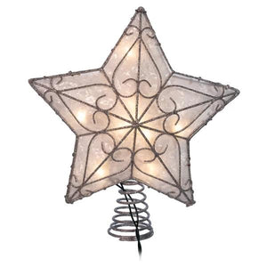10 Light 12" Capiz Star Christmas Tree Topper 2