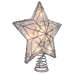 10 Light 12" Capiz Star Christmas Tree Topper 3