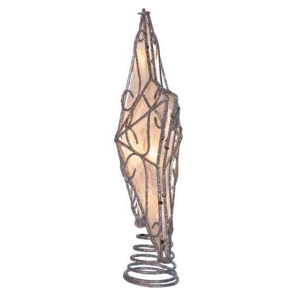 10 Light 12" Capiz Star Christmas Tree Topper 4