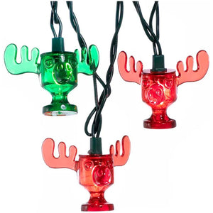 10 Light 12' National Lampoon's Christmas Vacation™ Wally World Red and Green Moose Mug String Set 1