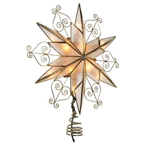 10 Light 9" Capiz Star Christmas Tree Topper 2