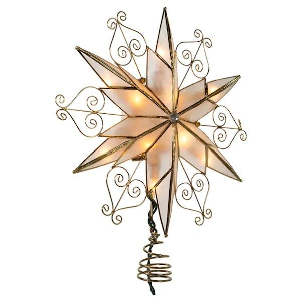 10 Light 9" Capiz Star Christmas Tree Topper 2