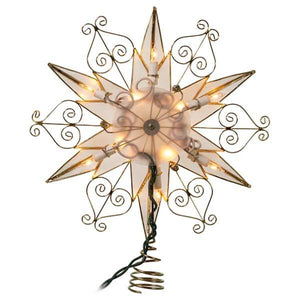10 Light 9" Capiz Star Christmas Tree Topper 3