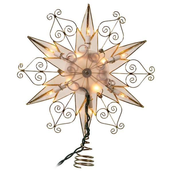 10 Light 9" Capiz Star Christmas Tree Topper 3