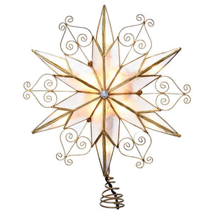 10 Light 9" Capiz Star Christmas Tree Topper 1