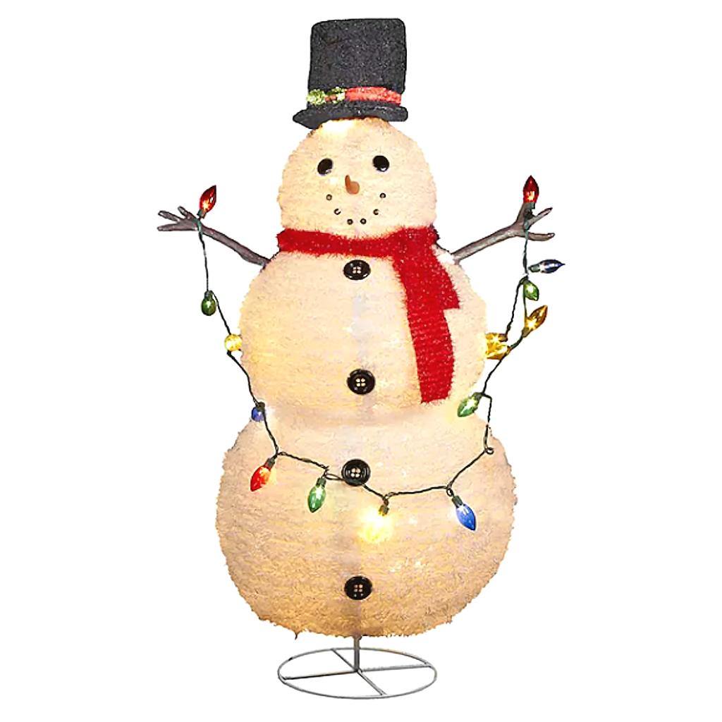 48" Snowman 60 Clear Incandescent Lights Lighted Sculpture 1