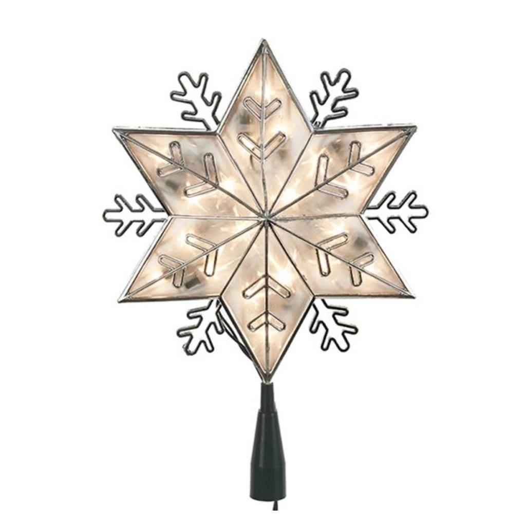 20 Light 10" Snowflake Star Christmas Tree Topper 1