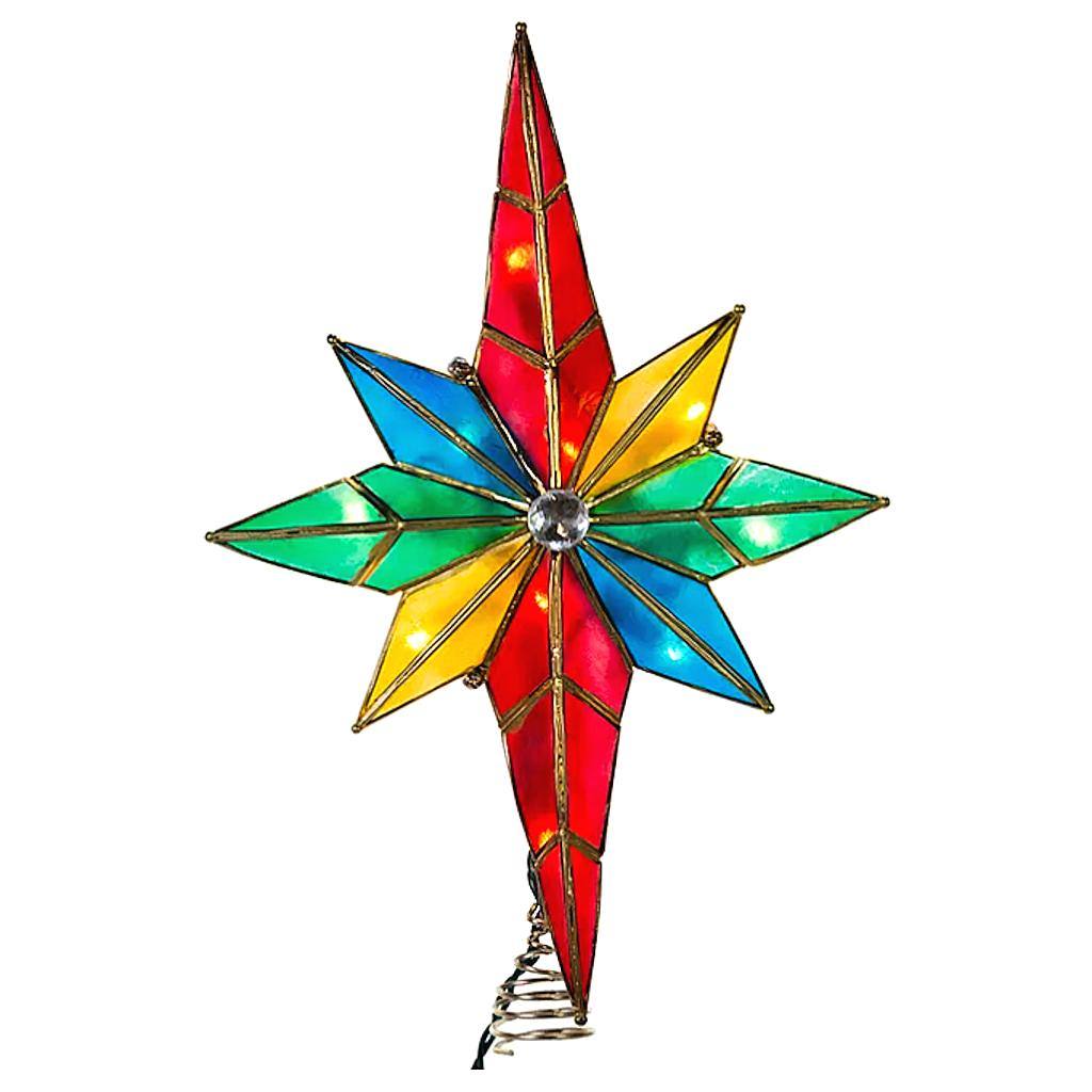 10 Light 12" Capiz Bethlehem Star Christmas Tree Topper 1