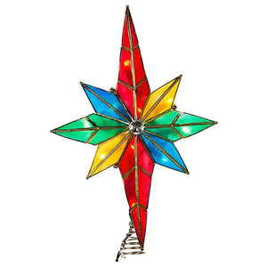 10 Light 12" Capiz Bethlehem Star Christmas Tree Topper 1